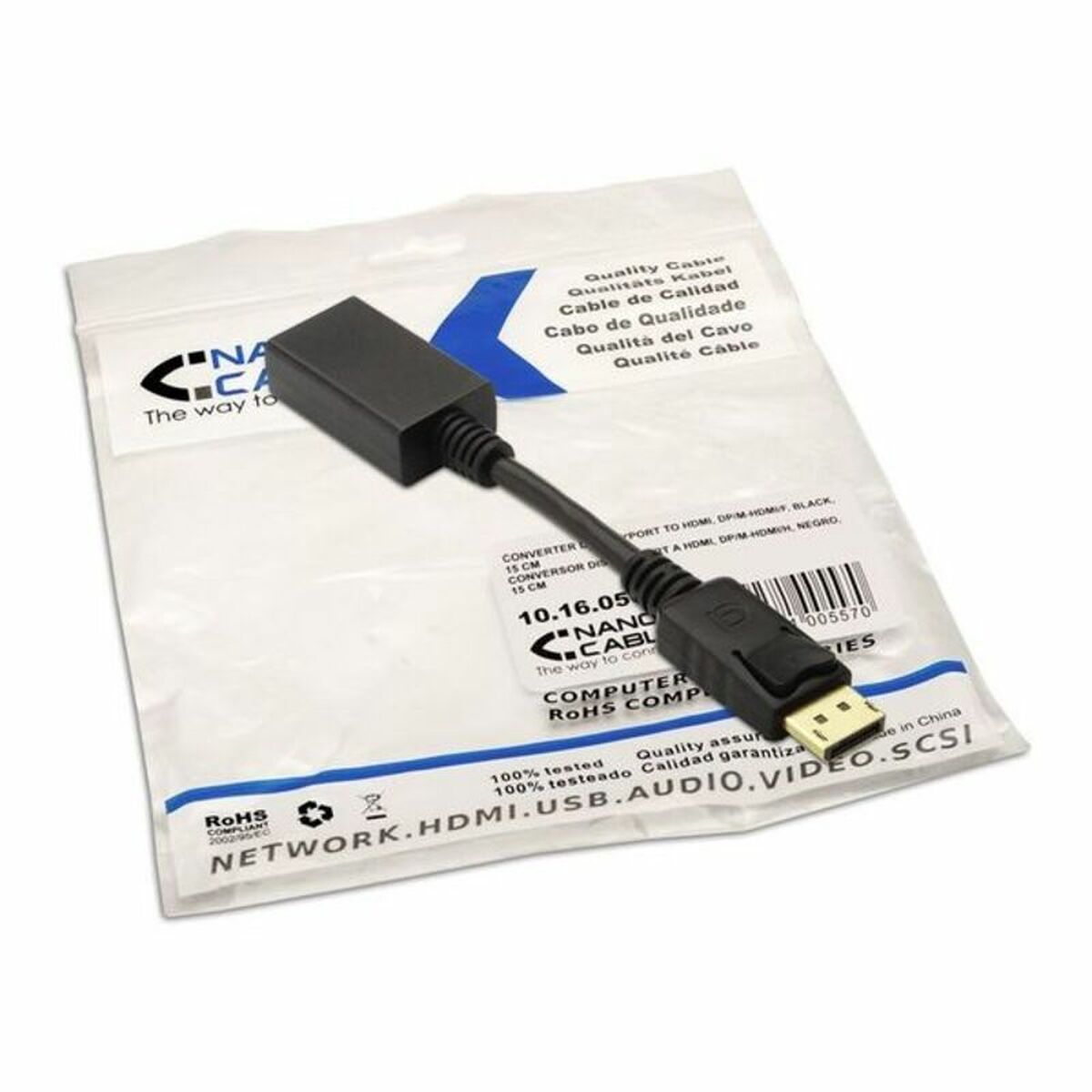 DisplayPort HDMI Adapter NANOCABLE 10.16.0502 15 cm